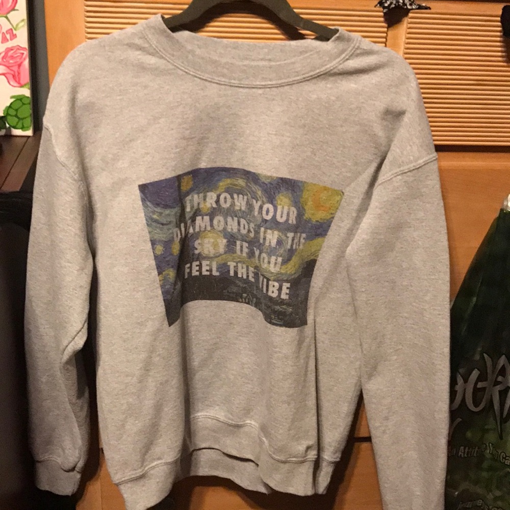 Van gogh inspirerd vibes crew neck